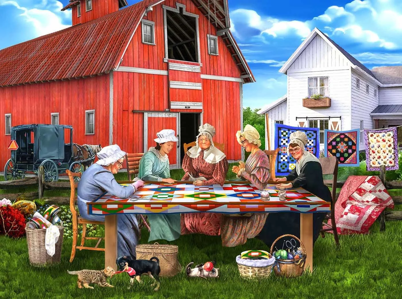 Country Quilting Bee 1000 piece puzzle