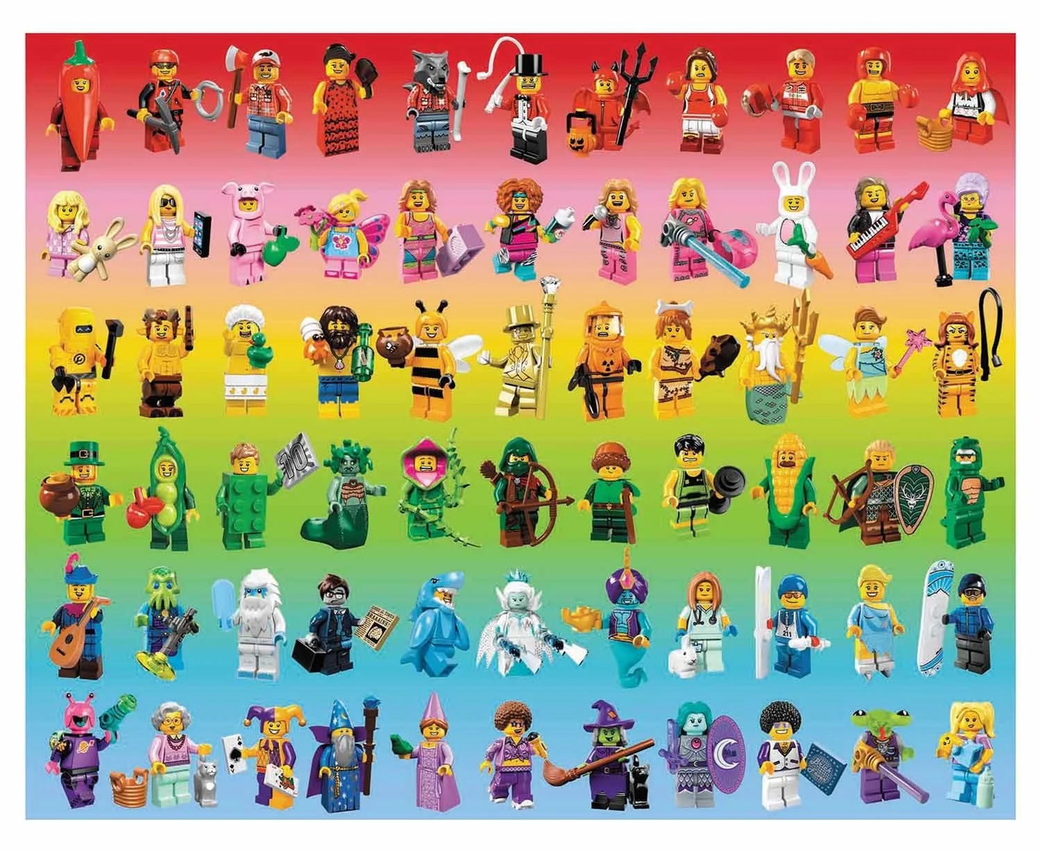 Minifigure Rainbow 1000 piece puzzle