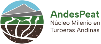 Logotipo de AndesPeat con texto en español que dice 'Núcleo Milenio en Turberas Andinas'.