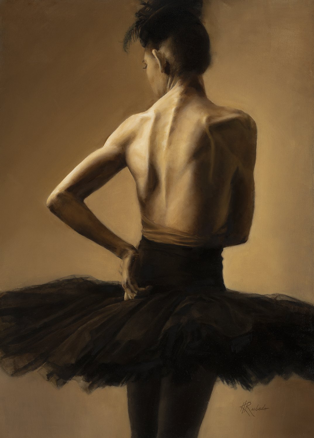 CARMEN IN BLACK TUTU
Oil on Linen 
26x36