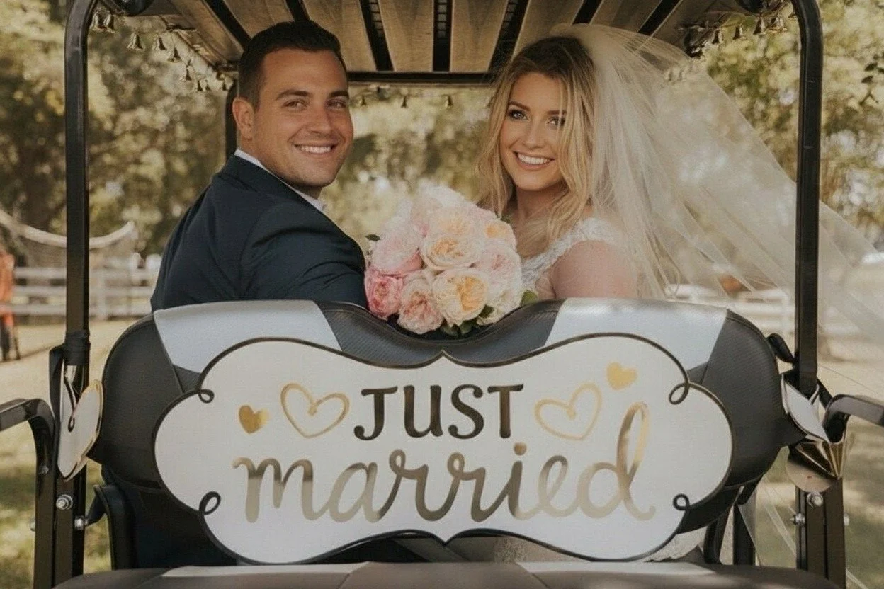 Newly married couple celebrating their intimate micro wedding at Five Oaks Farm events venue in Alachua, florida