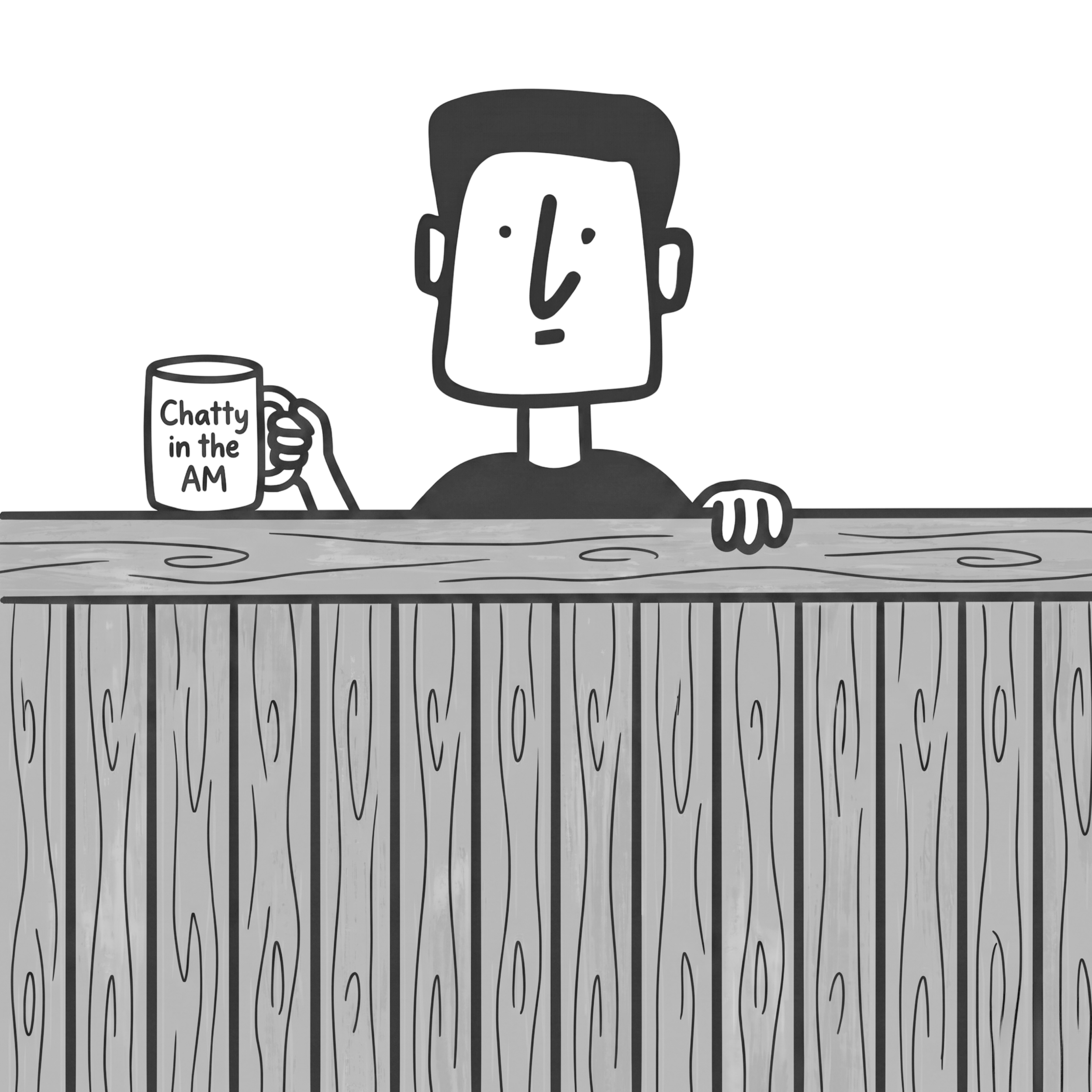 Chatty neighbor at fence.
