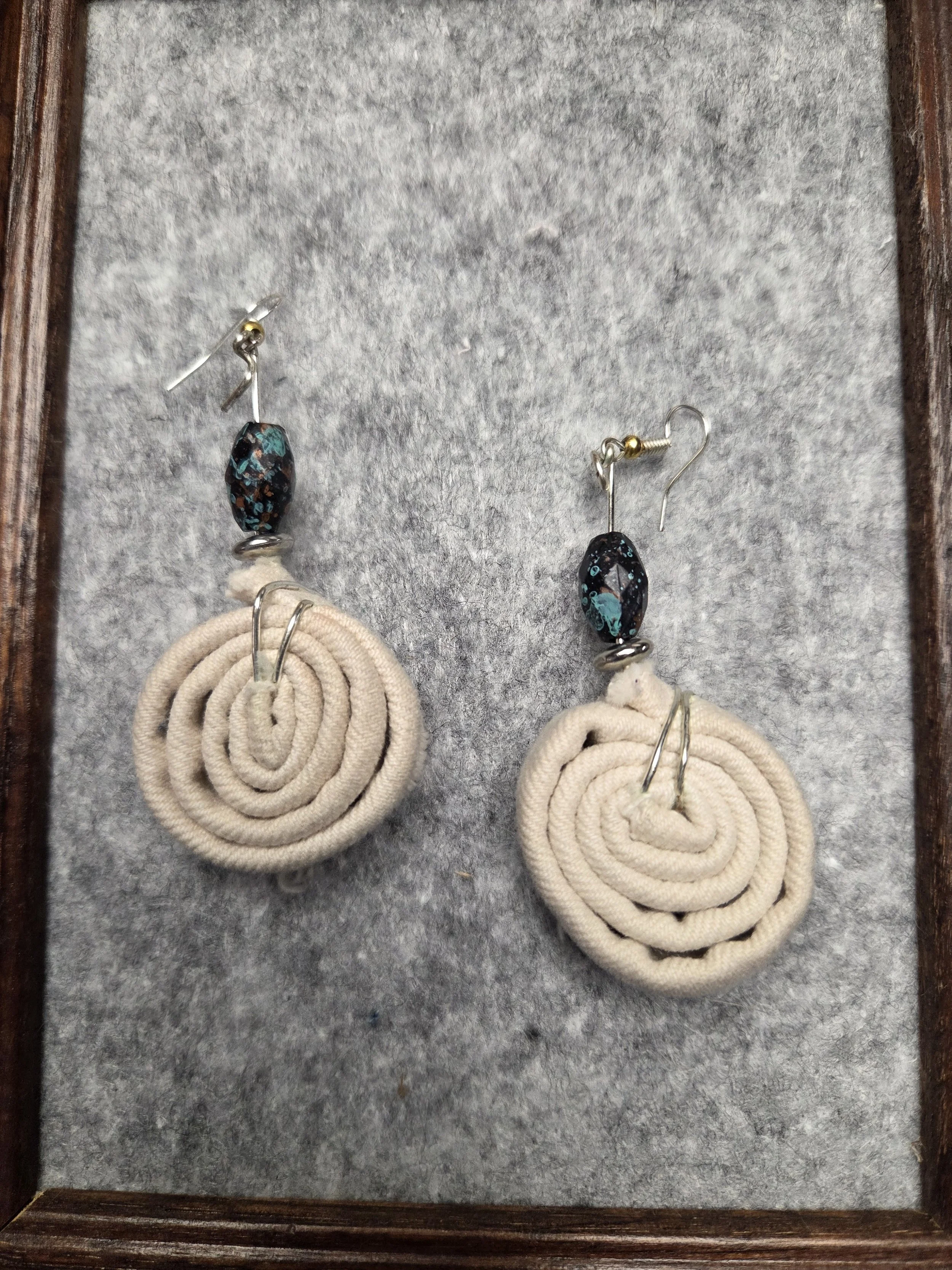 White Coiled Earrings