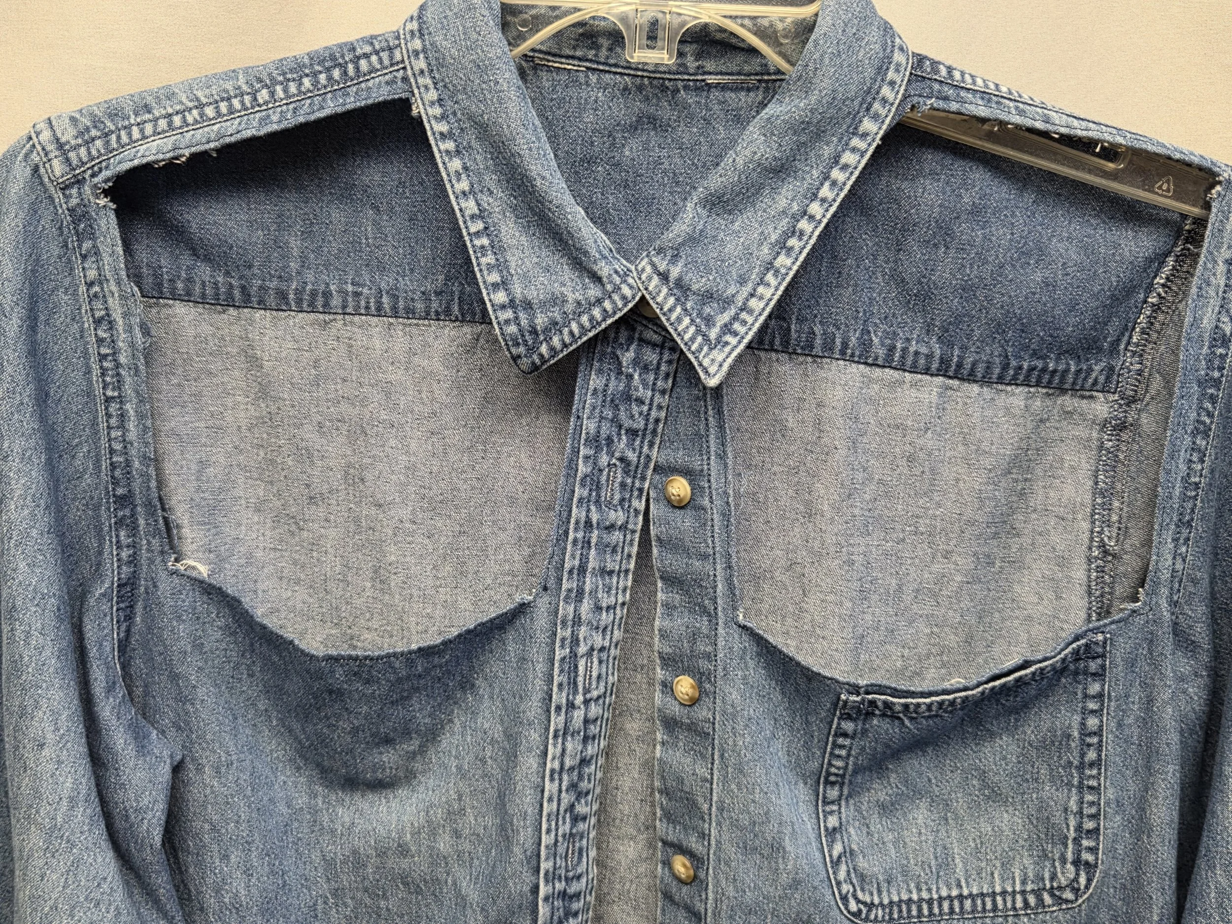 Front Cutout Jean Shirt
