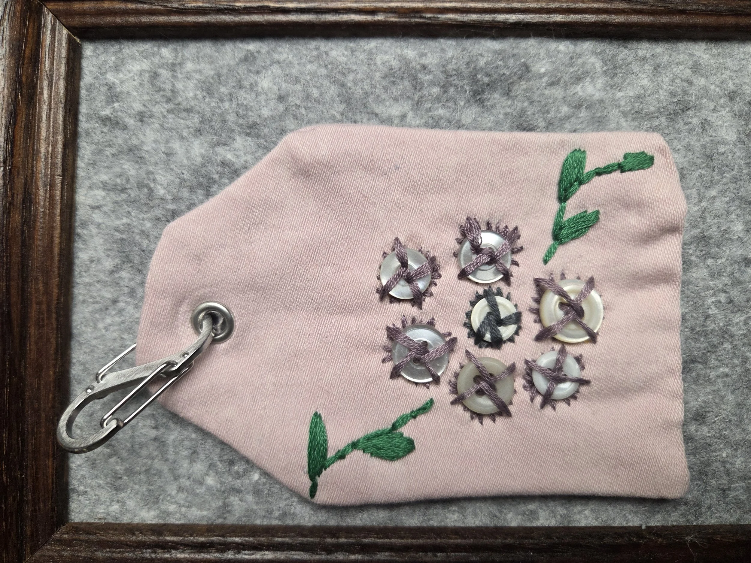 Pink Buttons Keychain