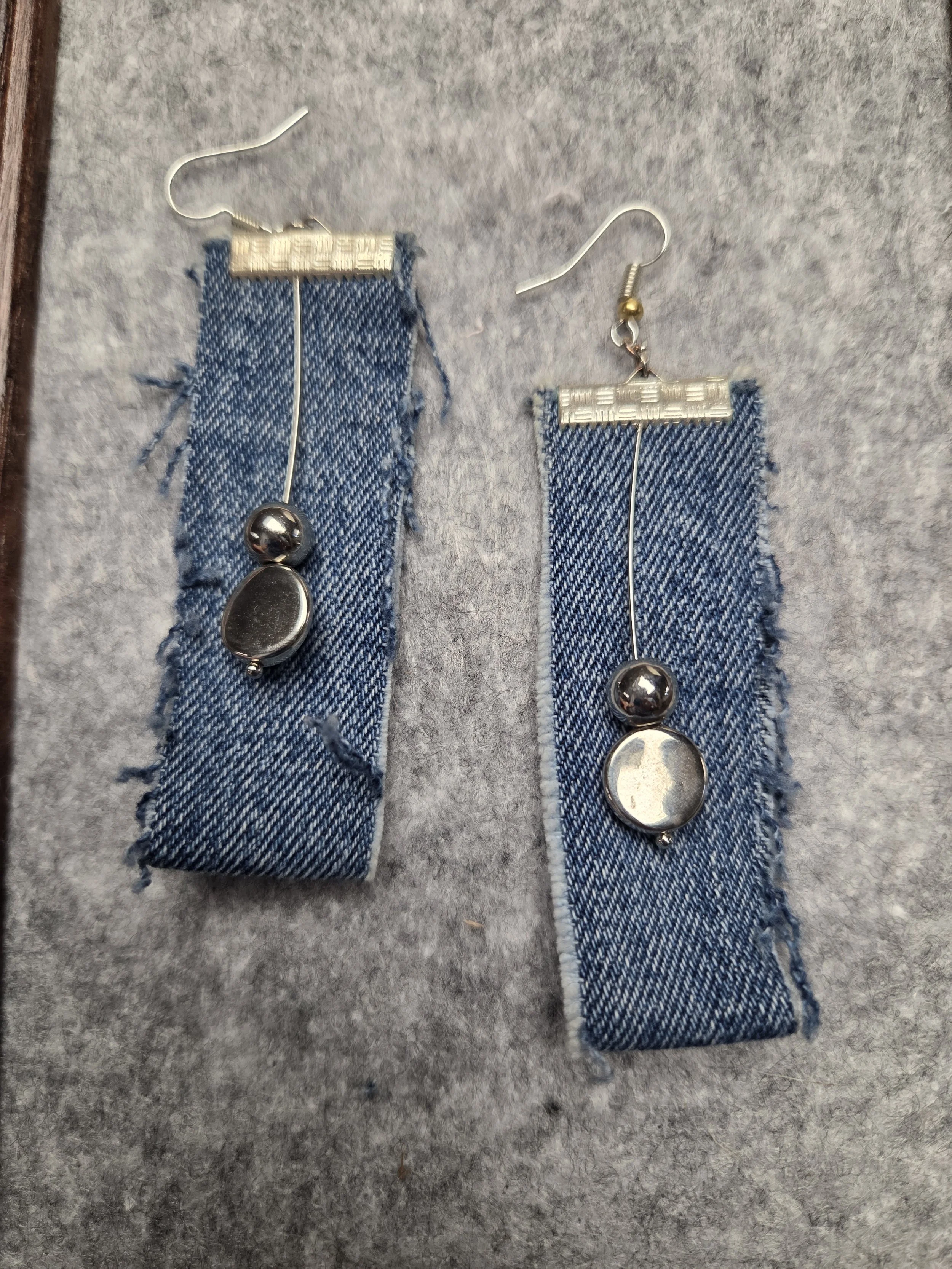 Wide Beaded Earrings