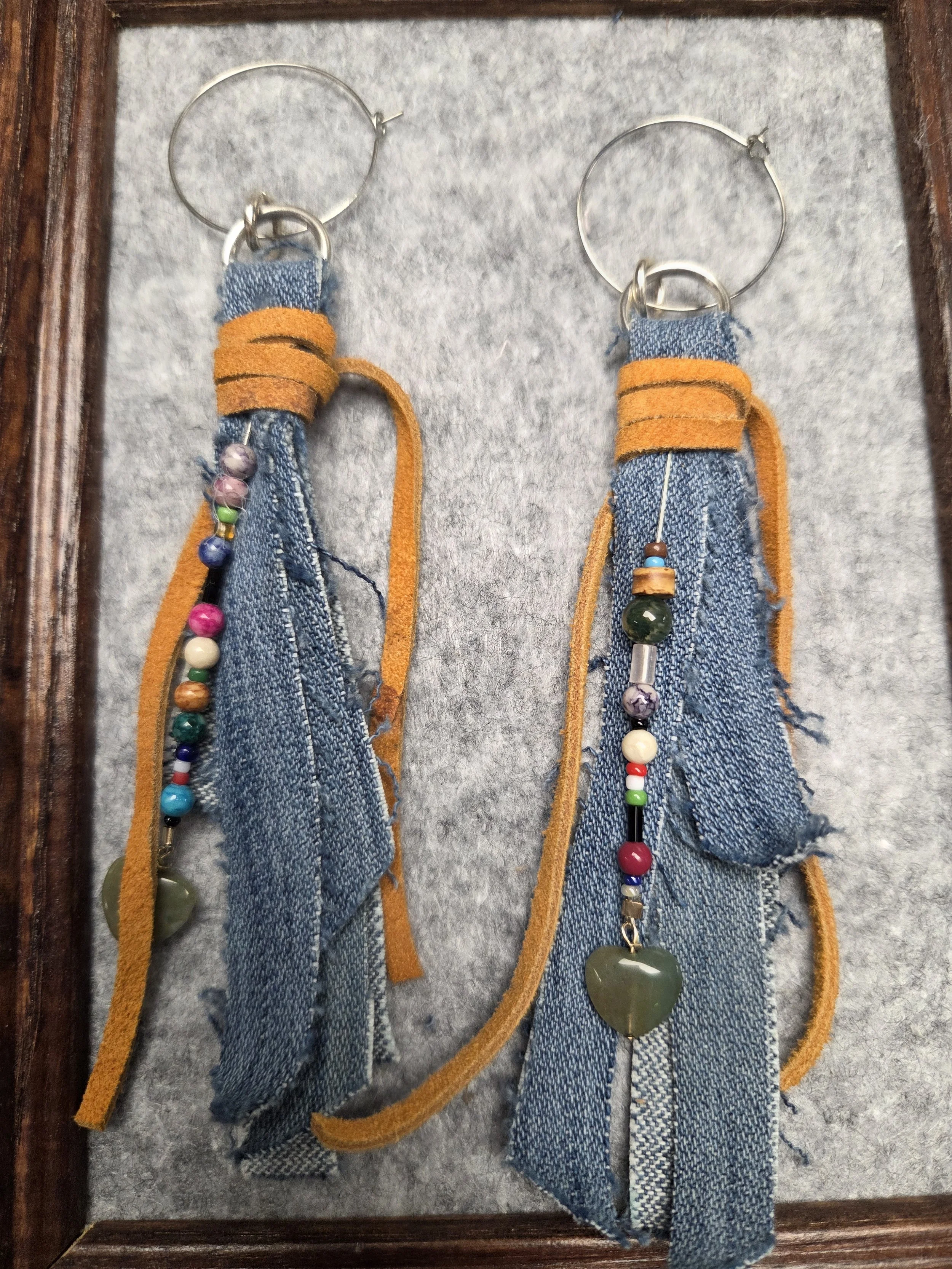 Leather Boho Tasseled Earrings