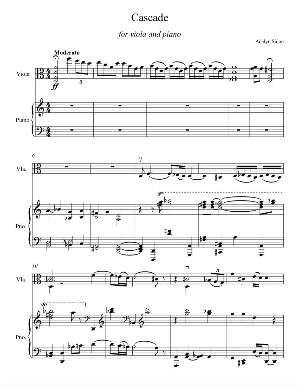 Cascade for Viola and Piano