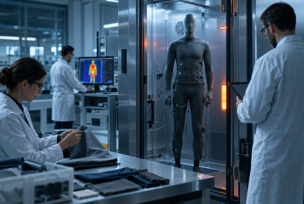How clothing warmth is tested: hot plates, manikins and emittance