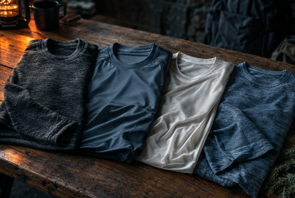 Base layer materials compared: merino, synthetic, silk and cotton