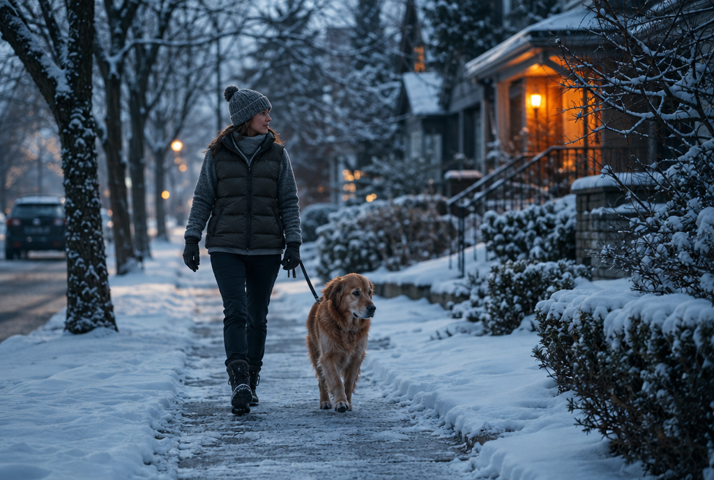 Staying warm on short trips outside: dog walks, chores and errands
