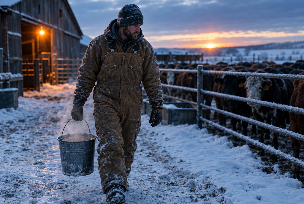 Farm and livestock work in winter: cold stress, water, barns and animals