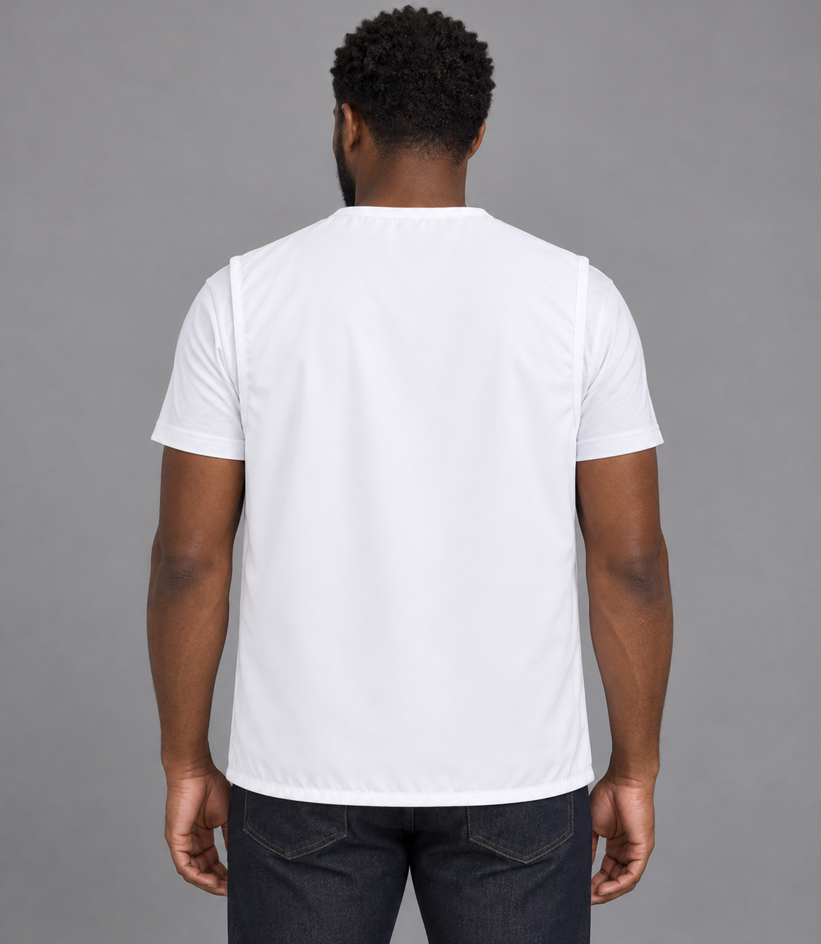 White HEATJAC vest back view.png