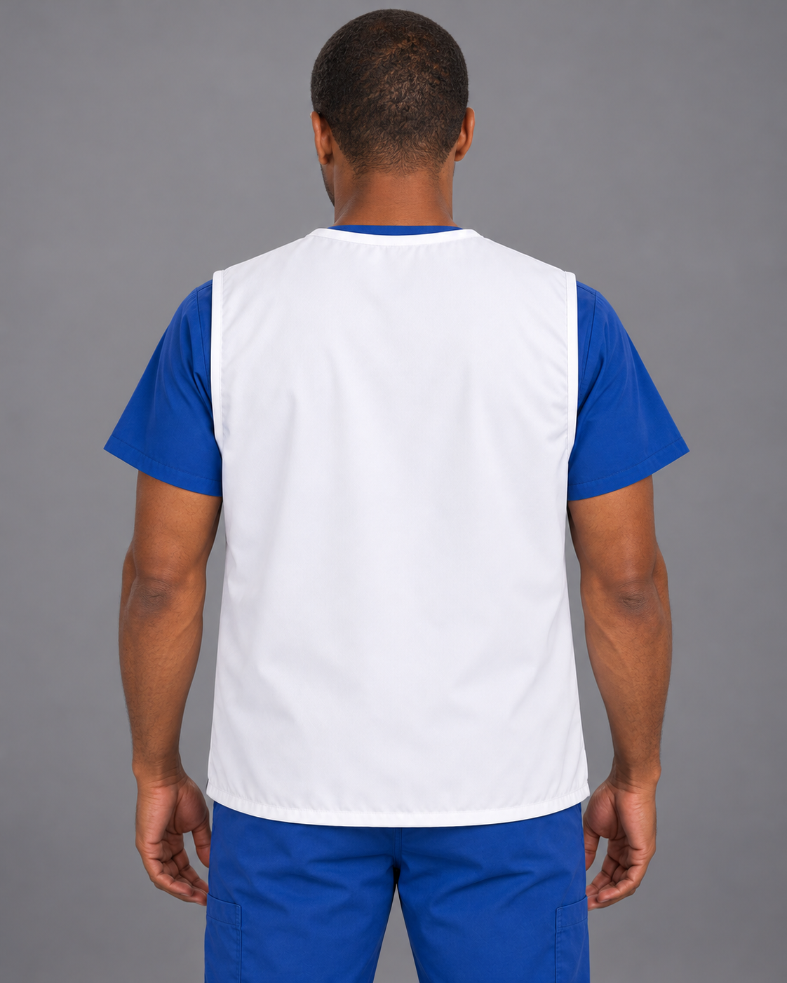 Rear view of white HEATJAC vest.png