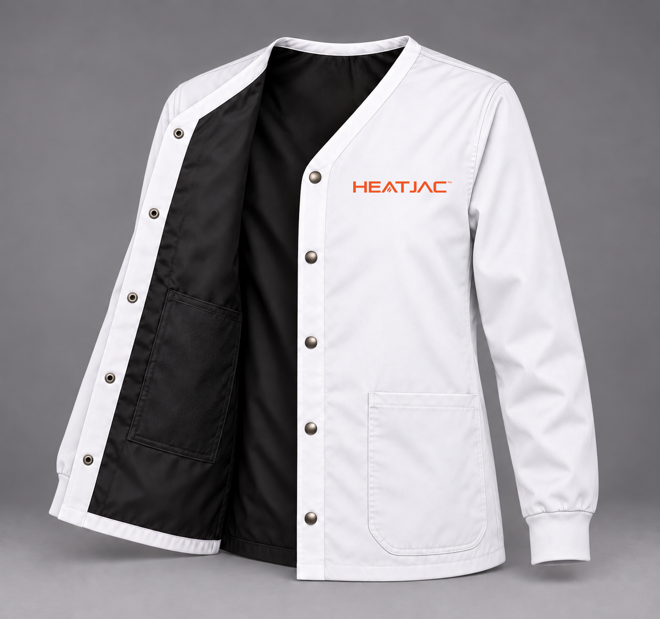 White HEATJAC jacket with black lining.png