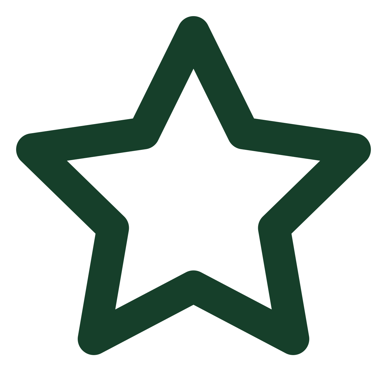Green star-shaped outline on black background.