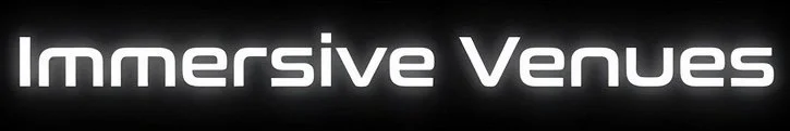 Text that reads 'Immersive Venues' in white on a dark background.