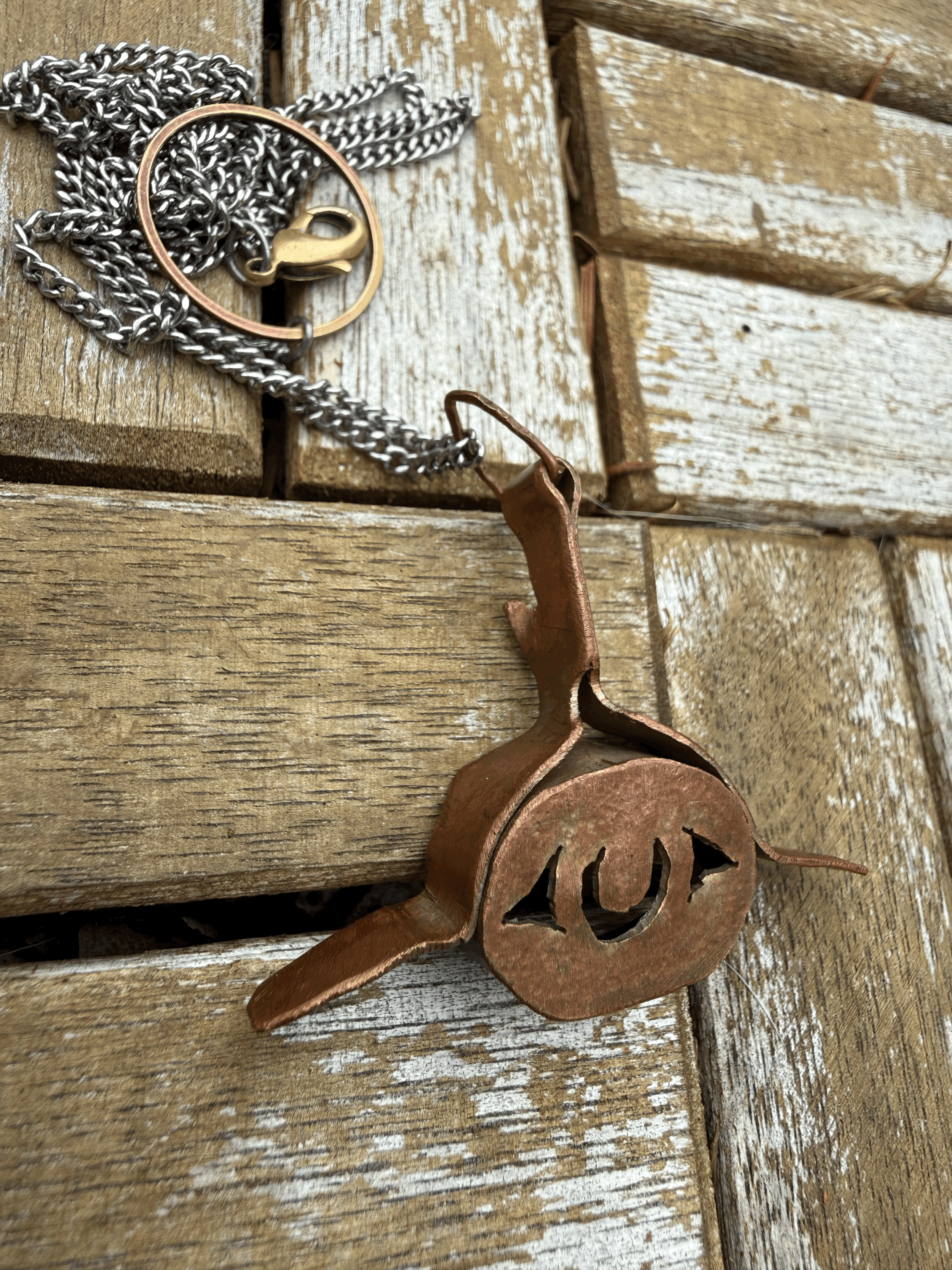 Whale Vertebra Copper Pendant