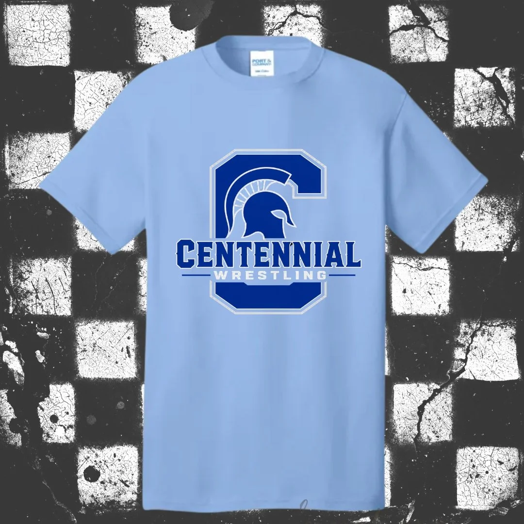 Centennial "C" Graphic Tee - Baby Blue