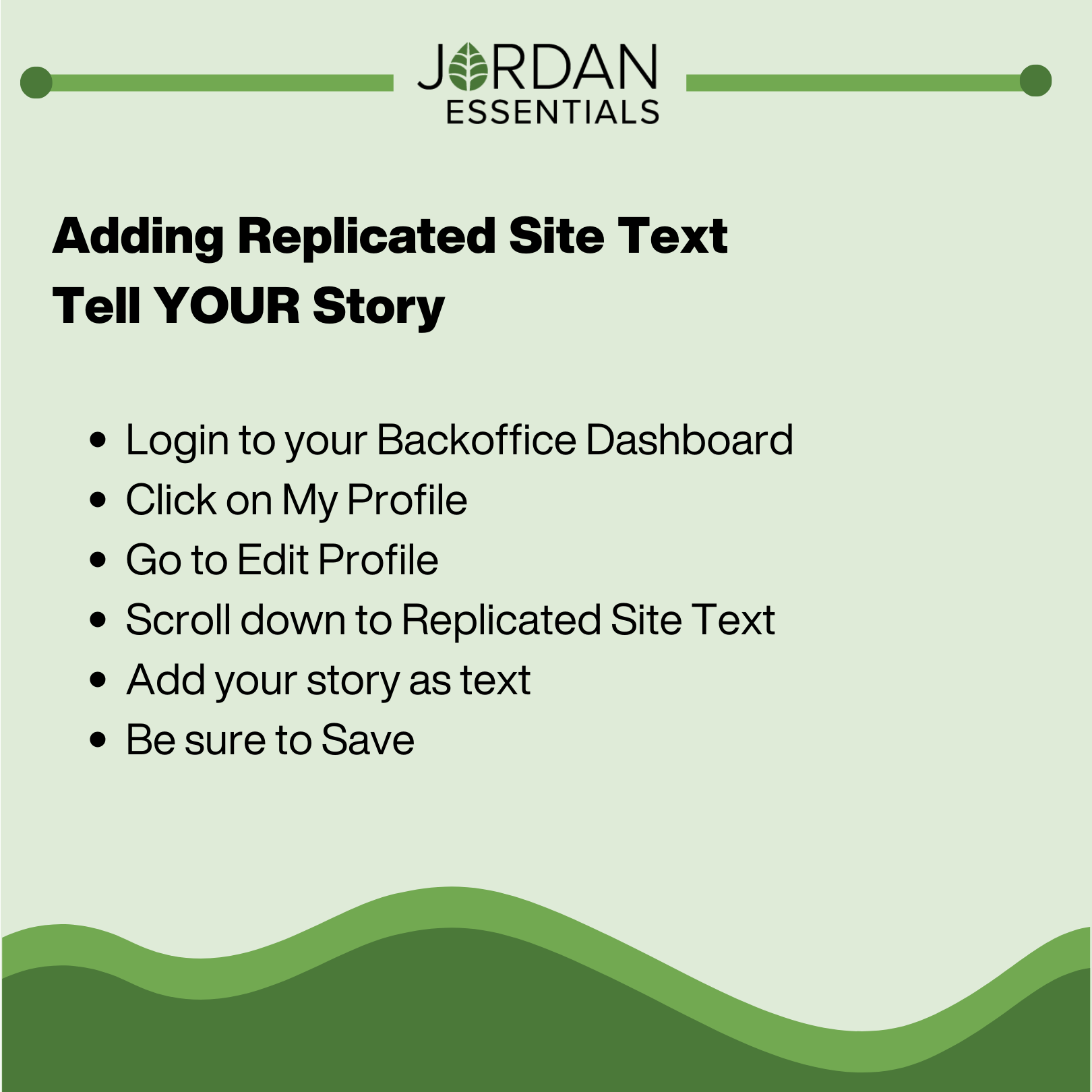 Adding info to your site