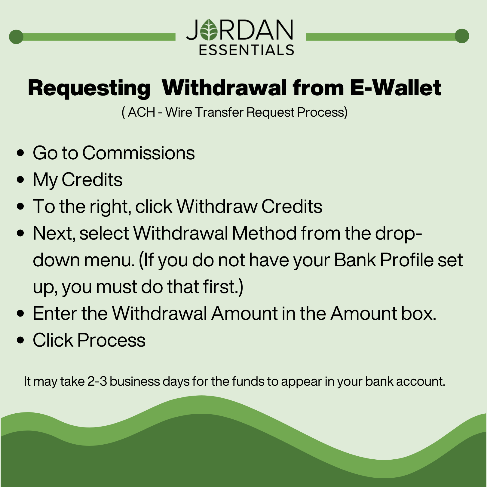 requesting a withdrawal from wallet