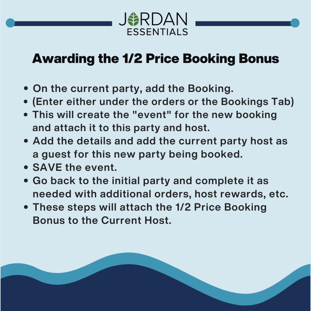 Awarding the 1/2 Price Booking Bonus
