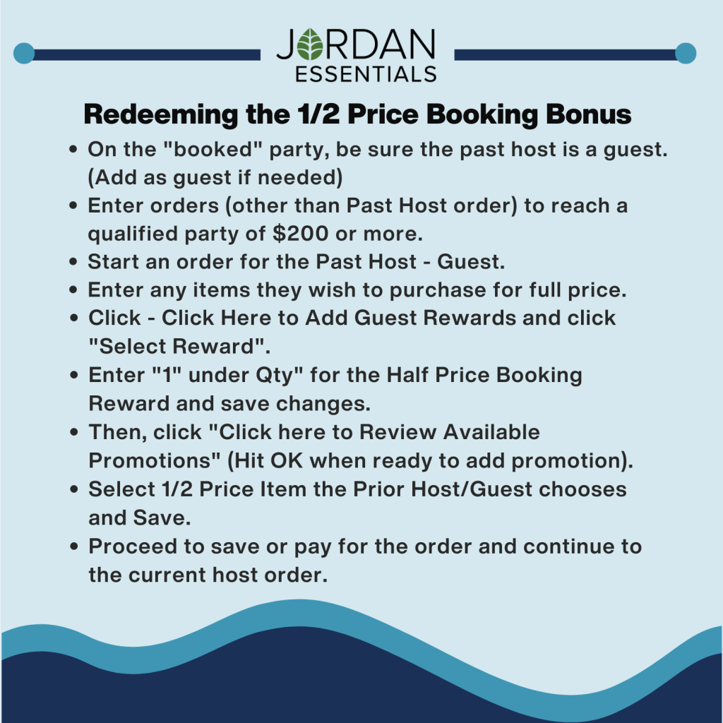 Redeeming the 1/2 Price Booking Bonus