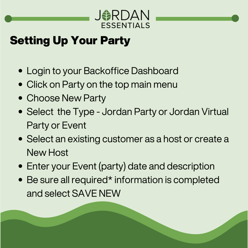 Setting up your party
