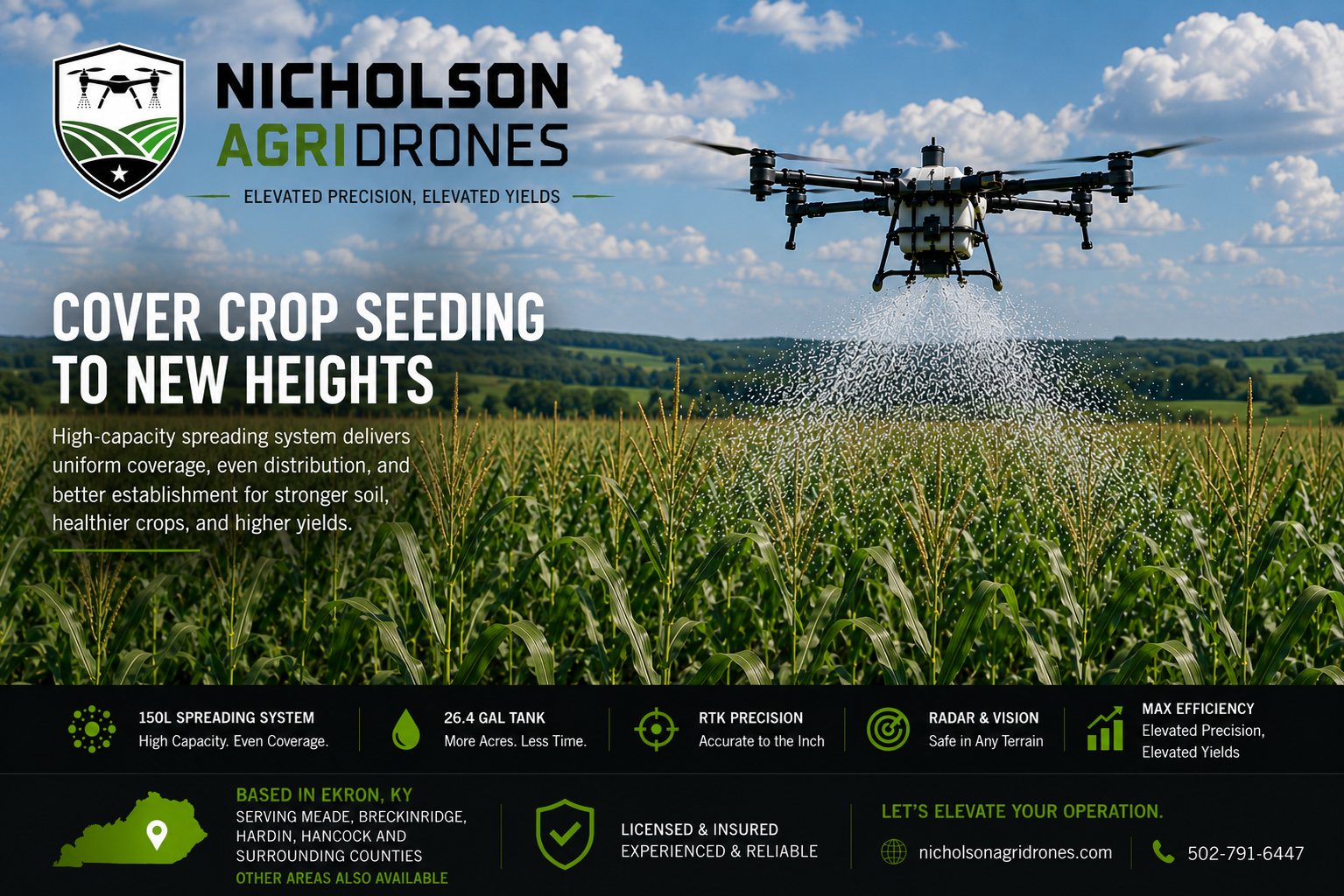 Nicholson AgriDrones Crop Seeding information sheet for Kentucky