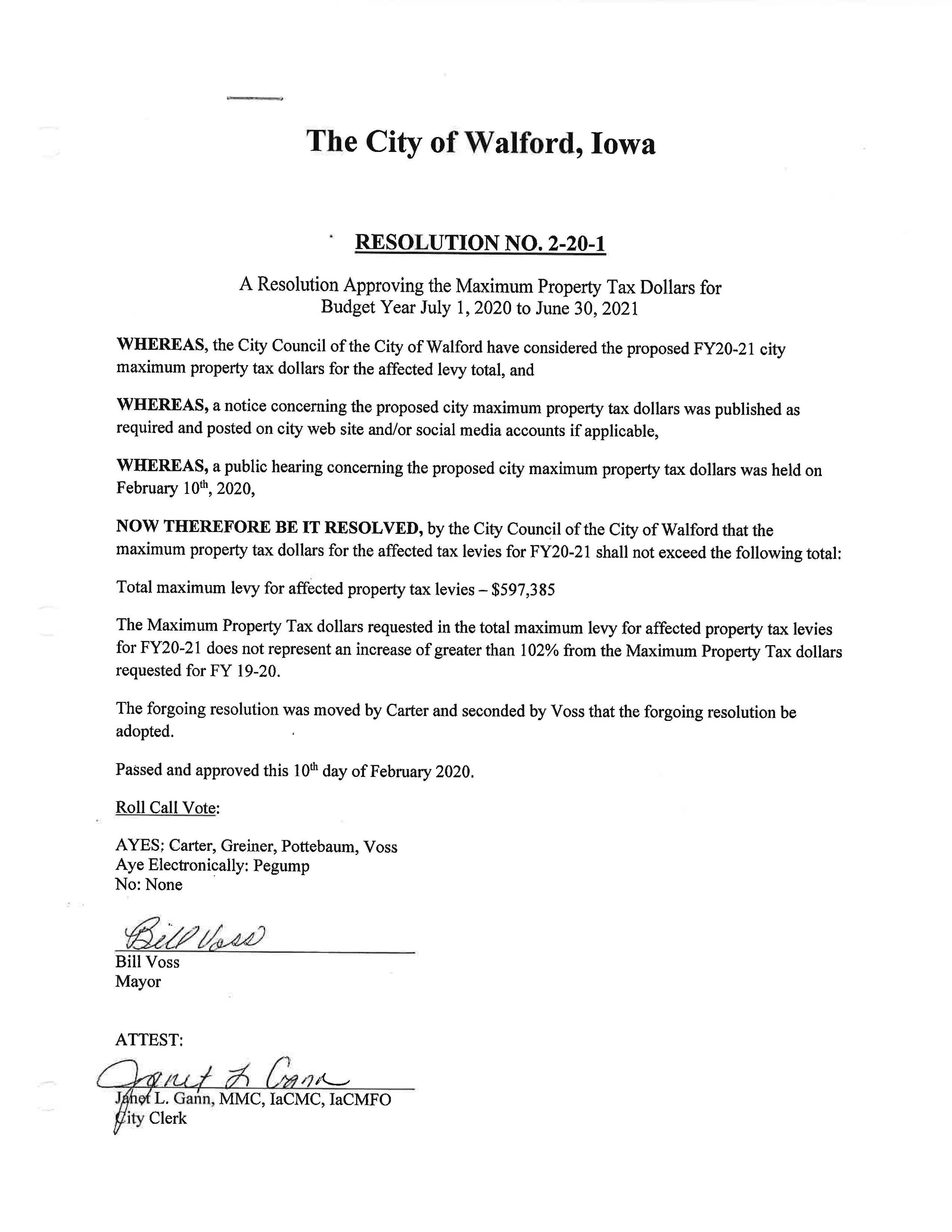 Levy Rate Hearing Notice