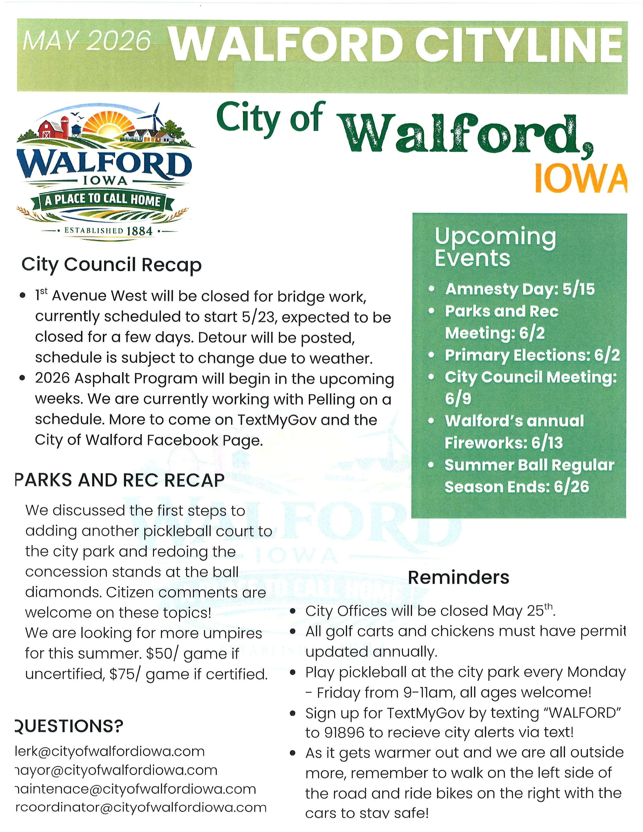 May 2026 Newsletter