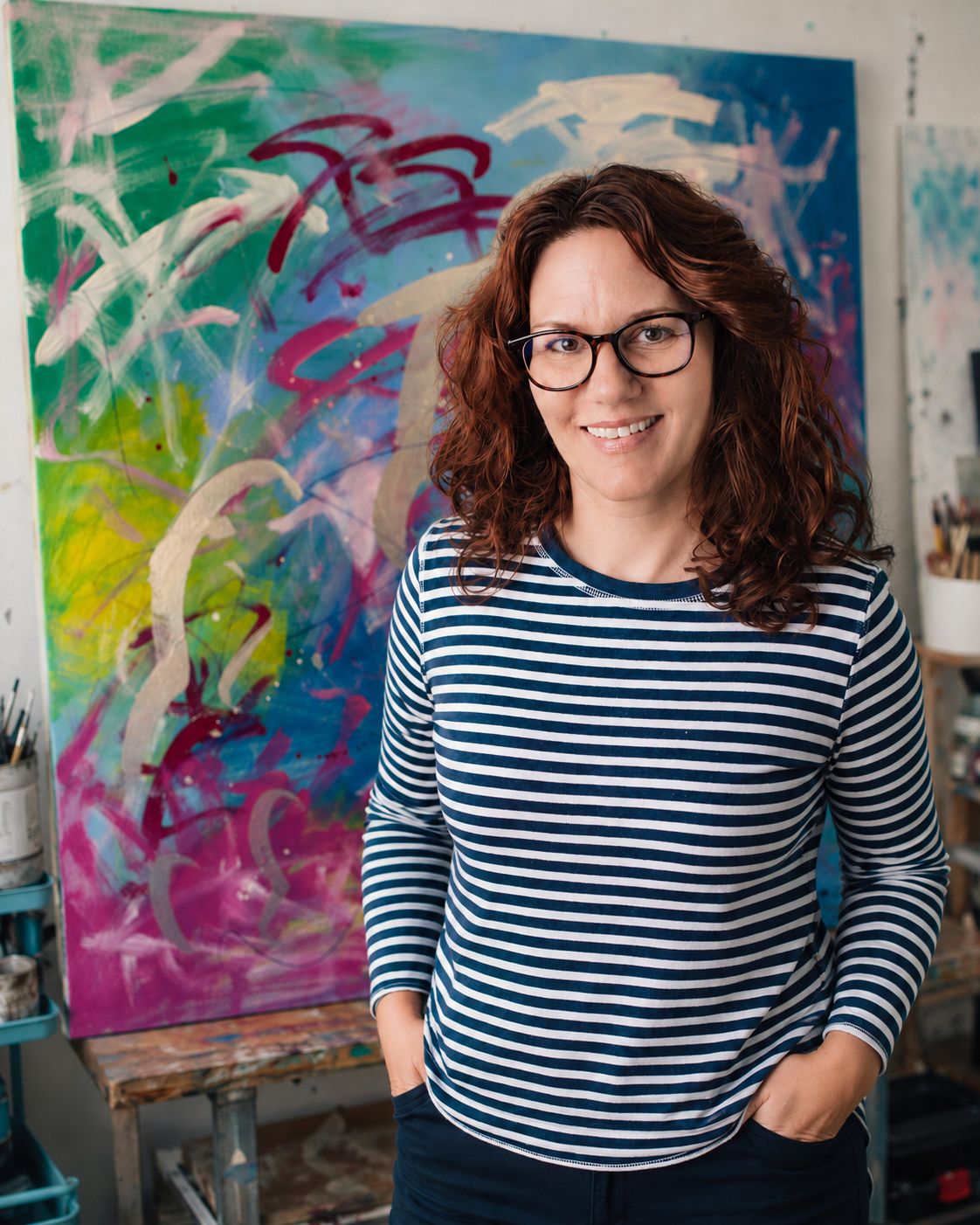 Vanessa Benz Artist in her studio