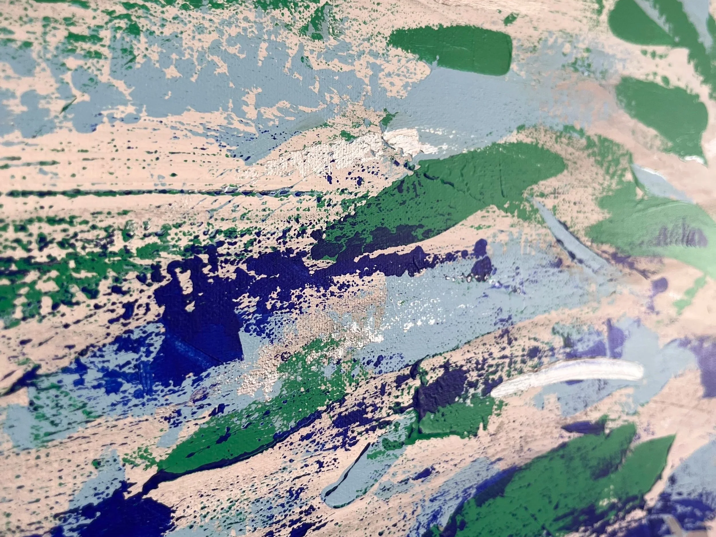 Close-up of Vanessa Benz's painting Breeze Collection