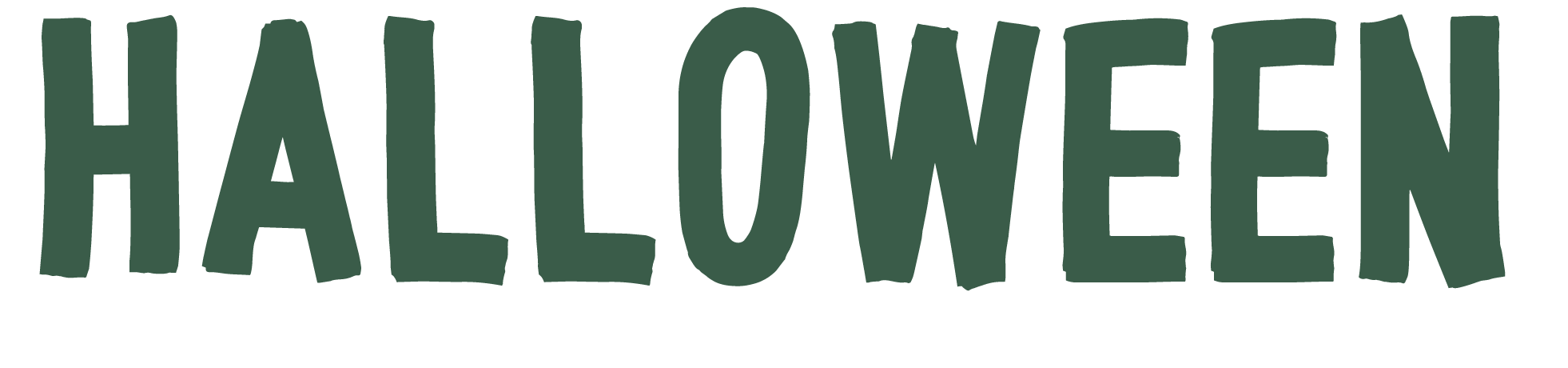 Text graphic that reads 'Halloween'