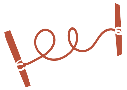 An illustration of a cheesewire pottery tool, part of Henfield Pottery branding