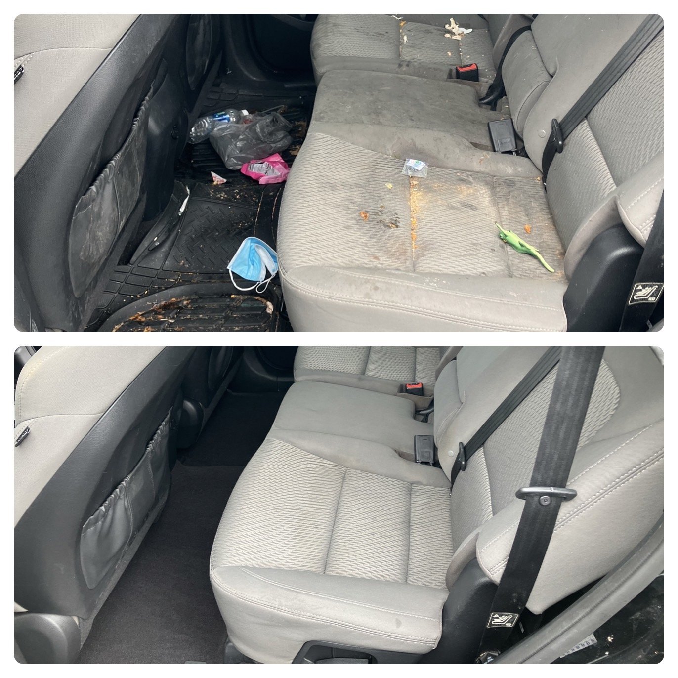 Interior detailing includes a full shampooing with a heated carpet extractor. 200 degree water is used to hit the reset button on your upholstery.  