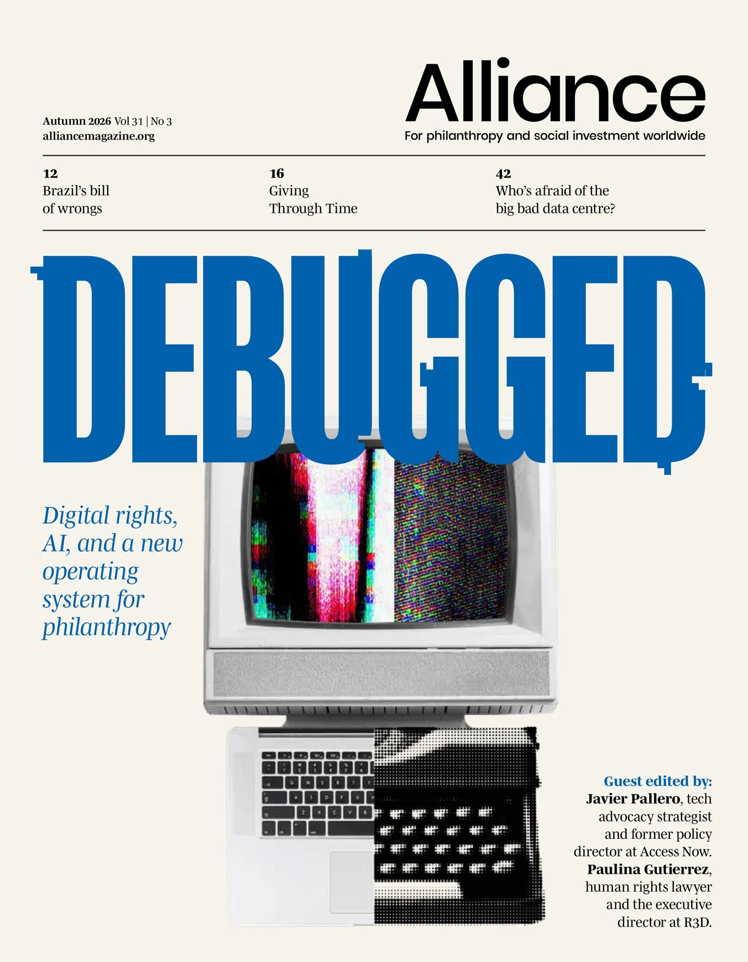 The cover of Alliance Magazine's Debugged issue.