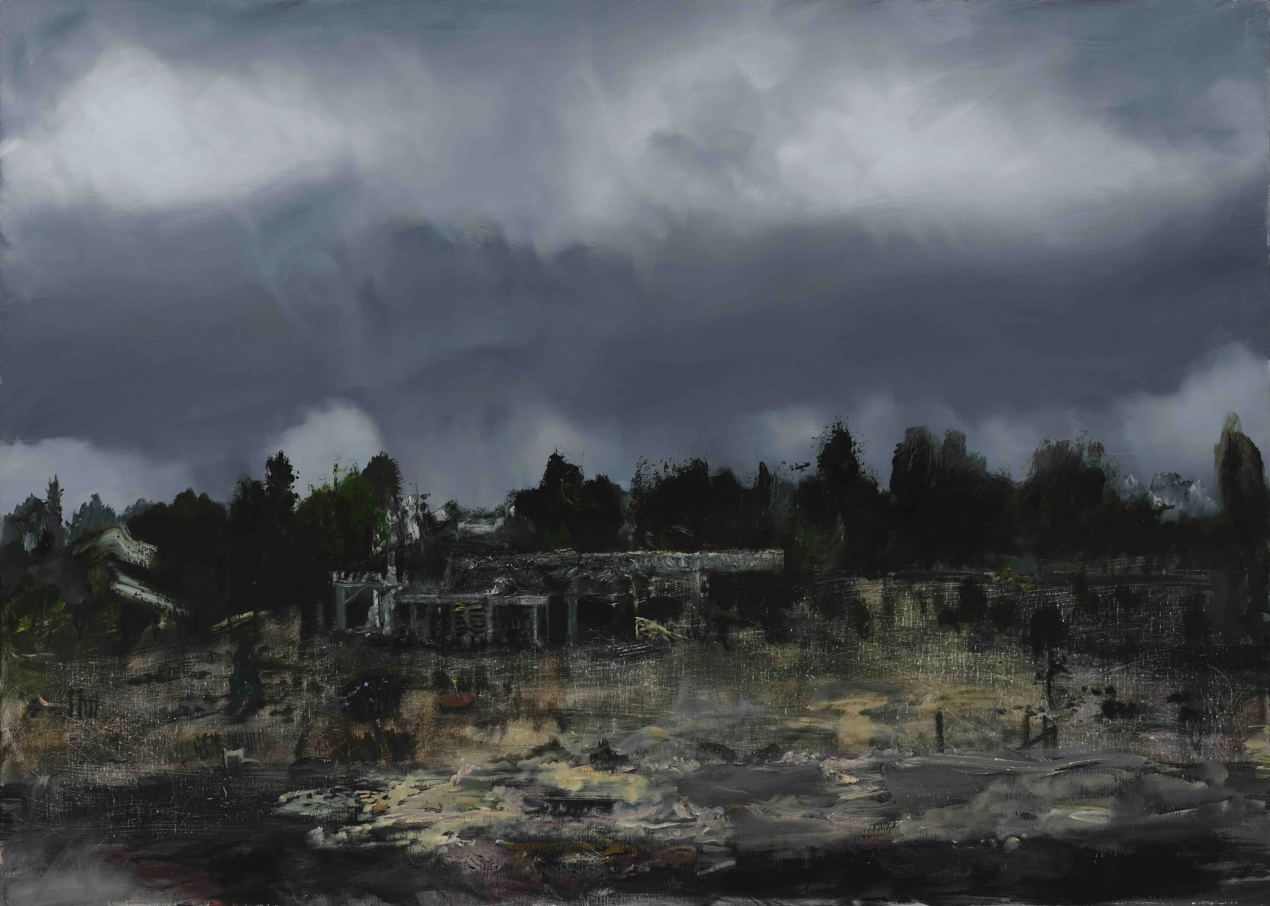 Düsteres, schwer verkäufliches Bild, 100x140 cm, Öl auf Leinwand, 2024 €11.300