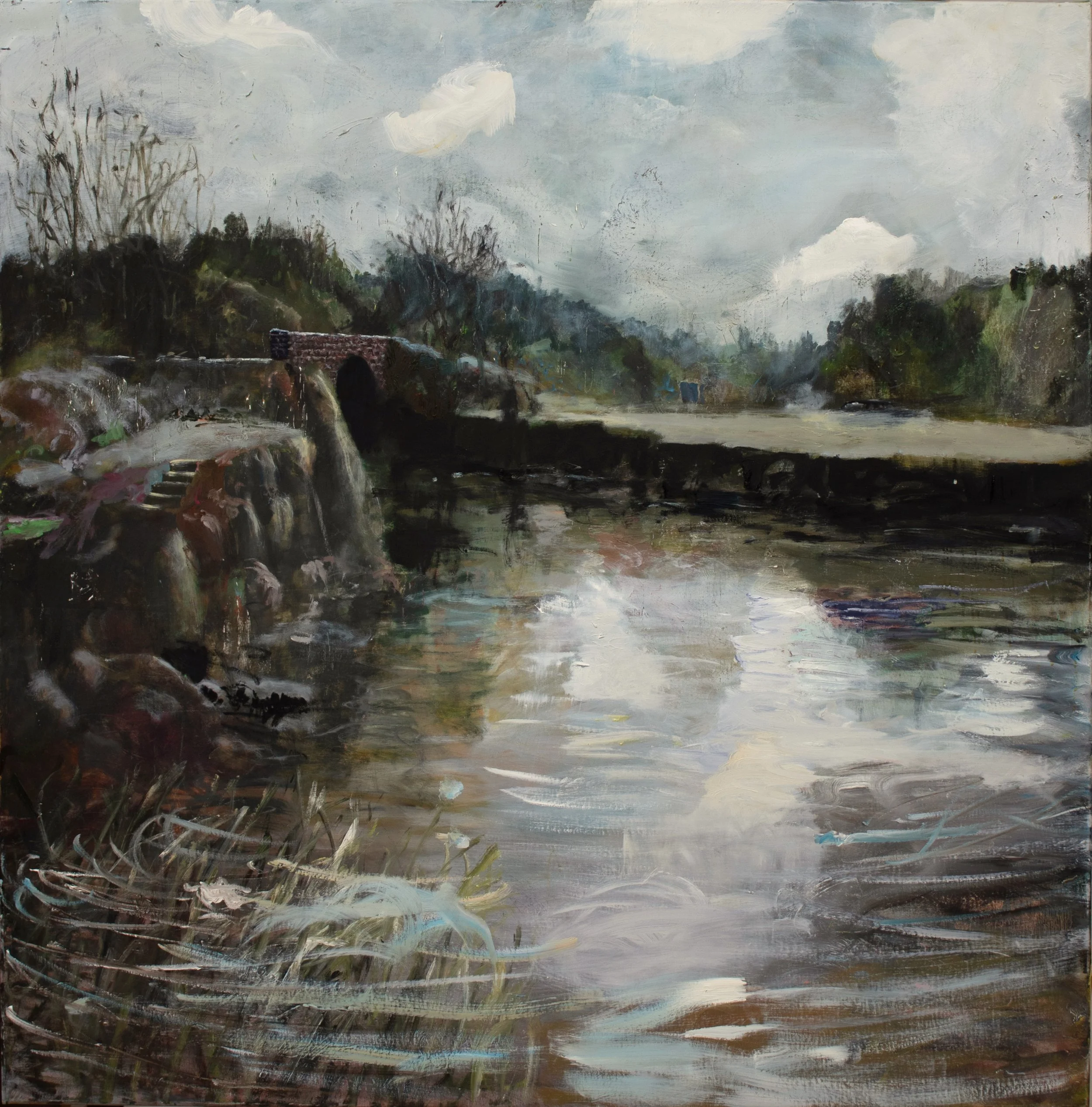 Die Brücke, 140x140 cm, Öl auf Leinwand, 2026 €13.700