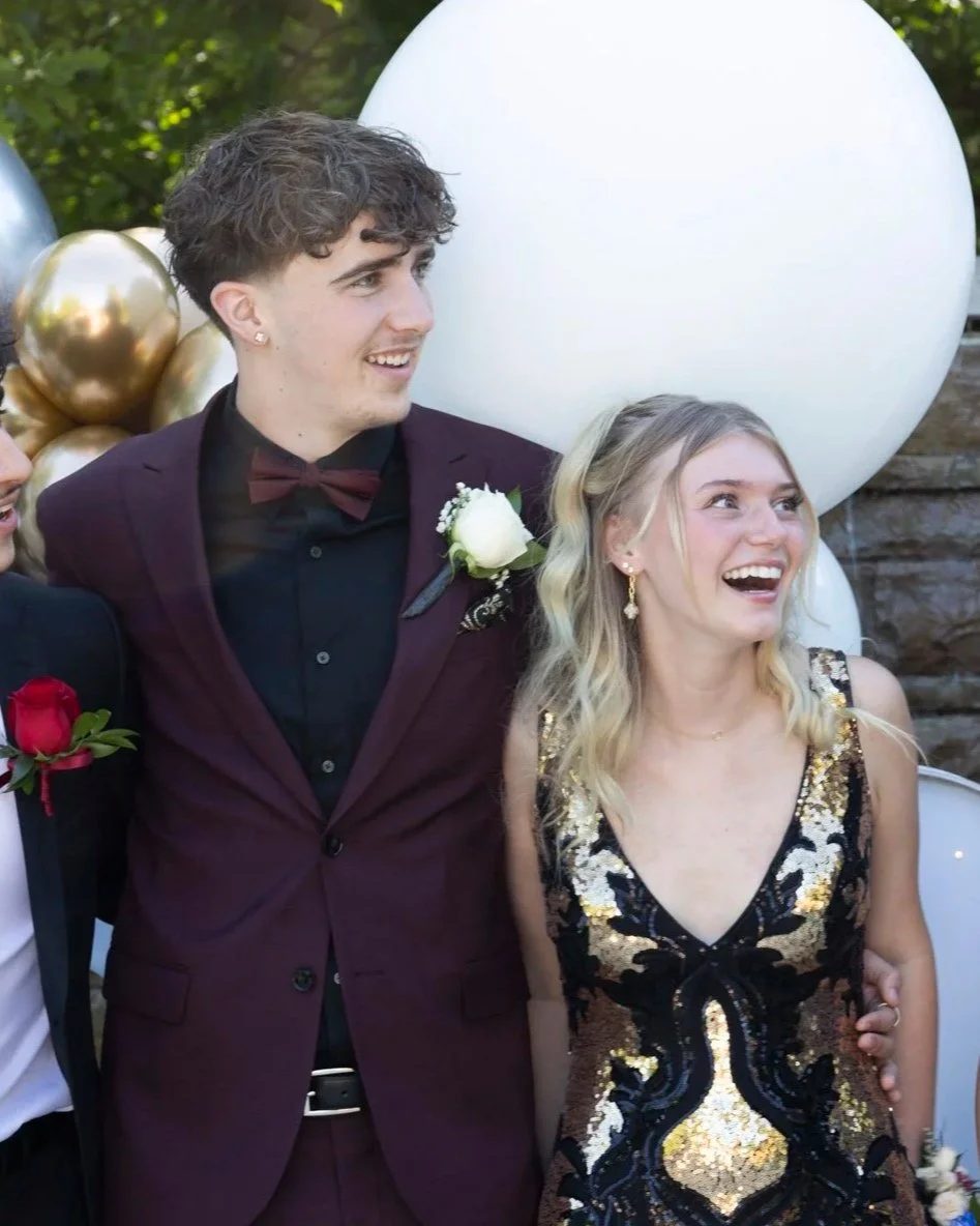 Prom image capturing a candid moment of laughter