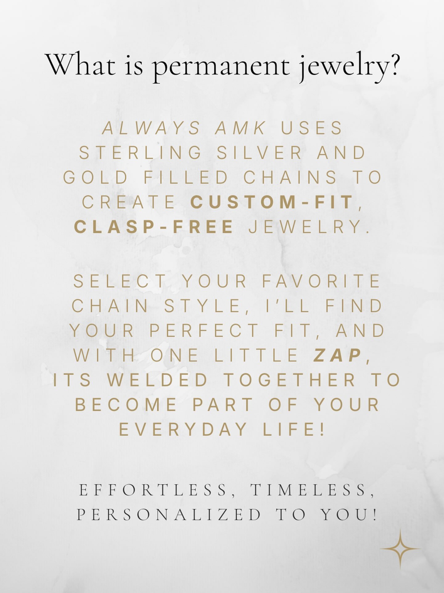 If you&rsquo;re not familiar with permanent jewelry here is your introduction ✨  Designed to be a fully customizable and memorable experience . Permanent jewelry is an investment in looking effortlessly put together all the time, anywhere!  The quick