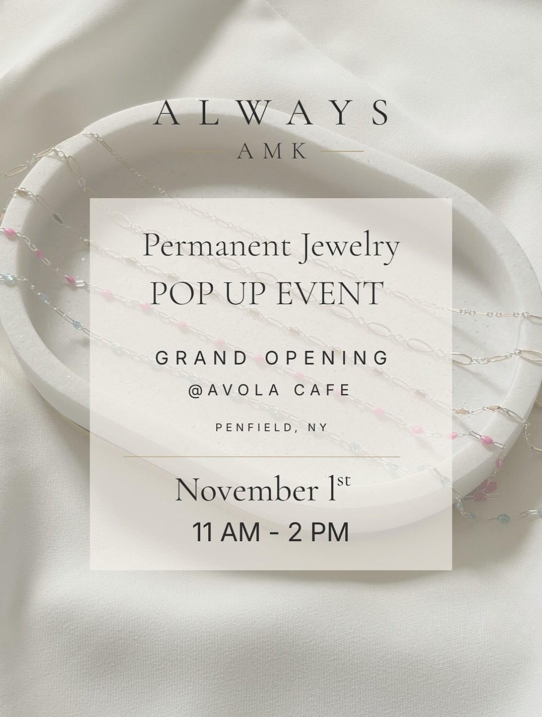 Pop-Up Event! ✨ This Sunday, November 1st I&rsquo;m joining Avola Cafe&rsquo;s Grand Opening Celebration

Stop in to kick off November with a post Halloween pick-me-up ☕️ Enjoy live jazz music from 11-1, a Lucky Star Cup Giveaway, and more!

Walk-ins