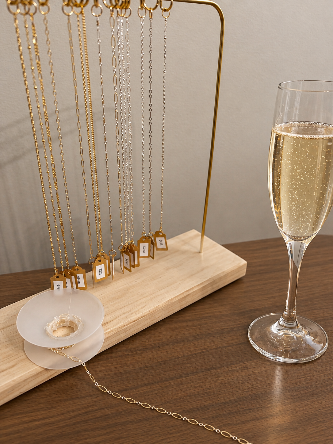 private events, bachelorette parties, corporate events, girls nights.  Custom jewelry chain options in sterling silver and gold.