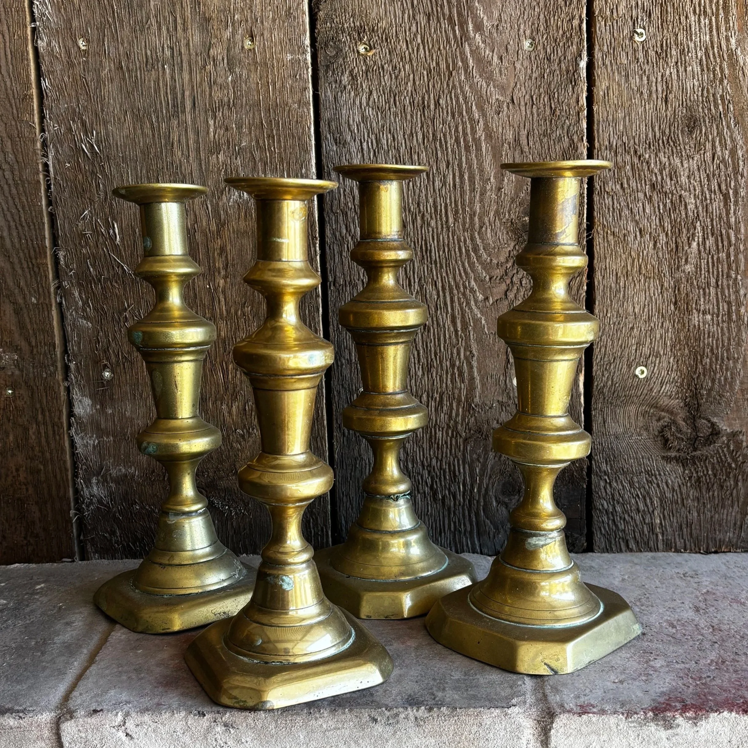 Brass Candle sticks. Set of 4 from £10.00