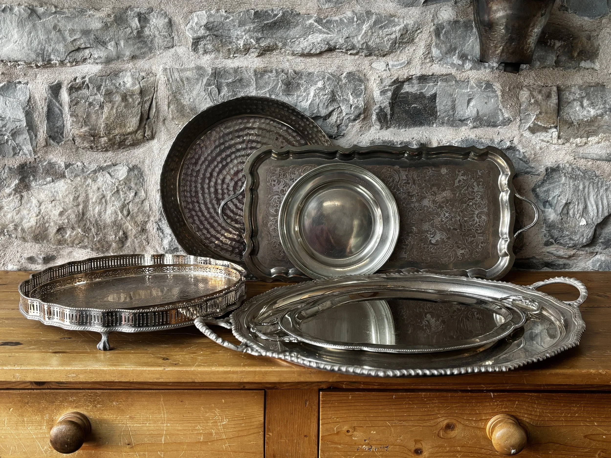 Silver Trays. Starting from £5.00. *Minimum order applies*