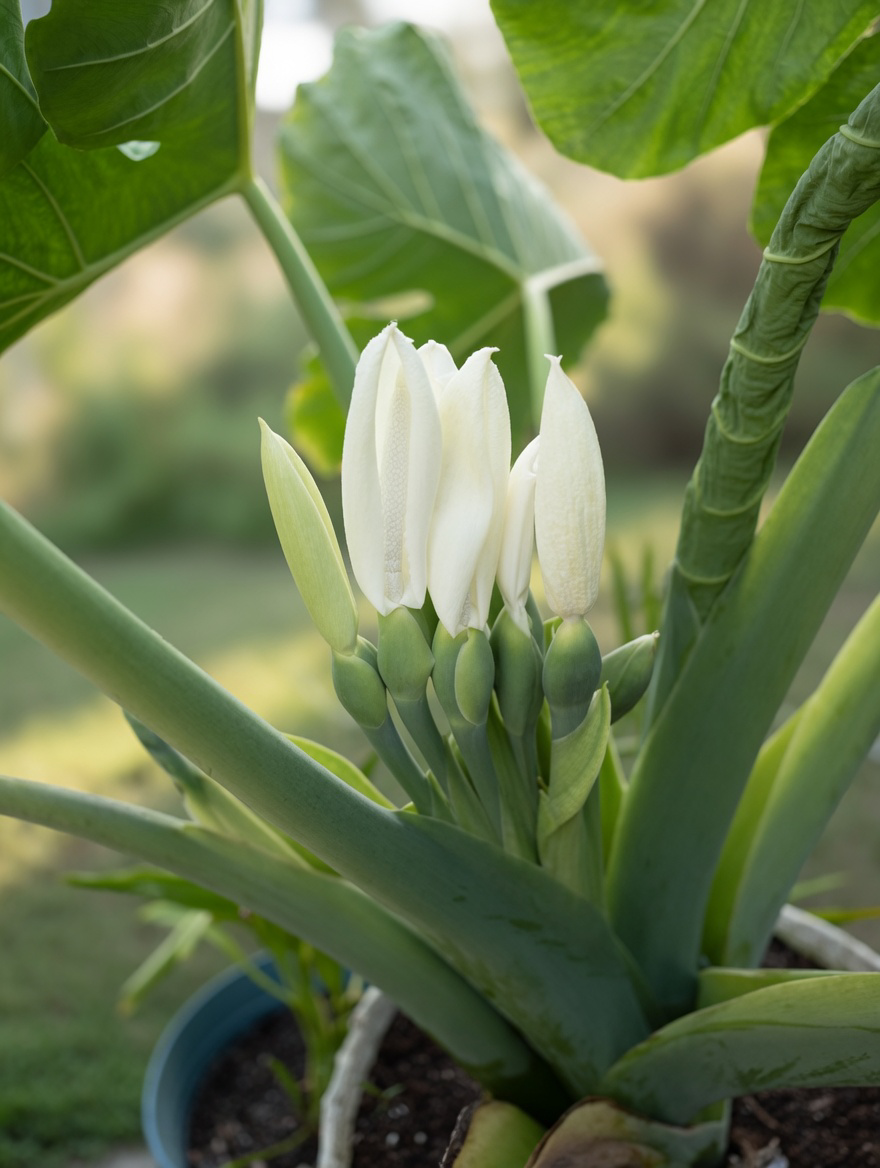 Leucocasia gigantea Bloom | Giant Elephant Ear Flower