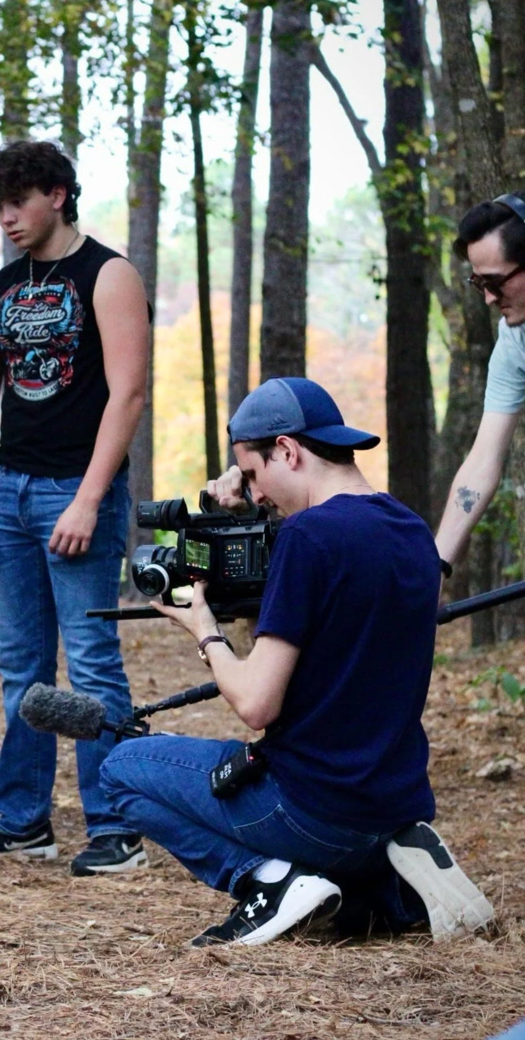 Aidan operates the camera while shooting The In-Between.