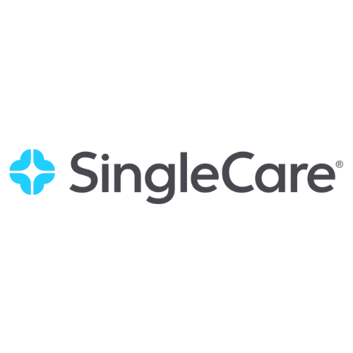SingleCare logo with a blue cross symbol and the text 'SingleCare' in black.