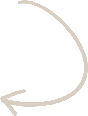 A white arrow pointing to the left with a curved tail.