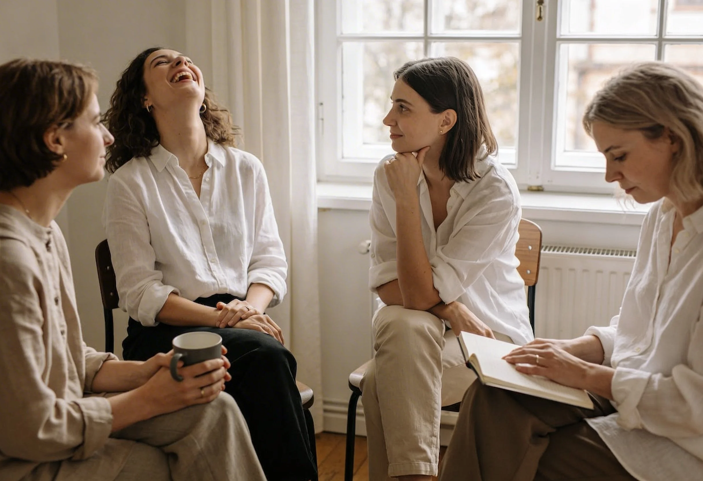 Women in a group coaching workshop — community for women's health